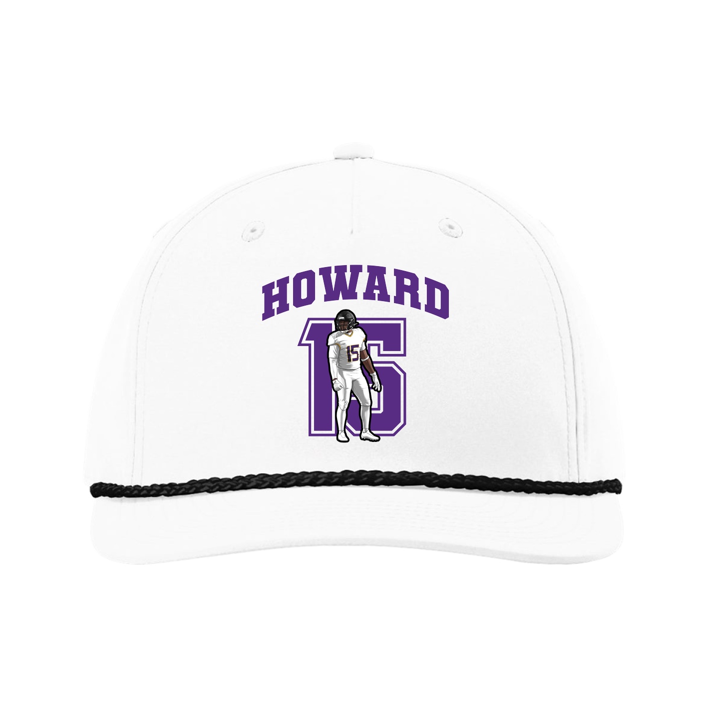 Five-Panel Classic Rope Cap — Number in White