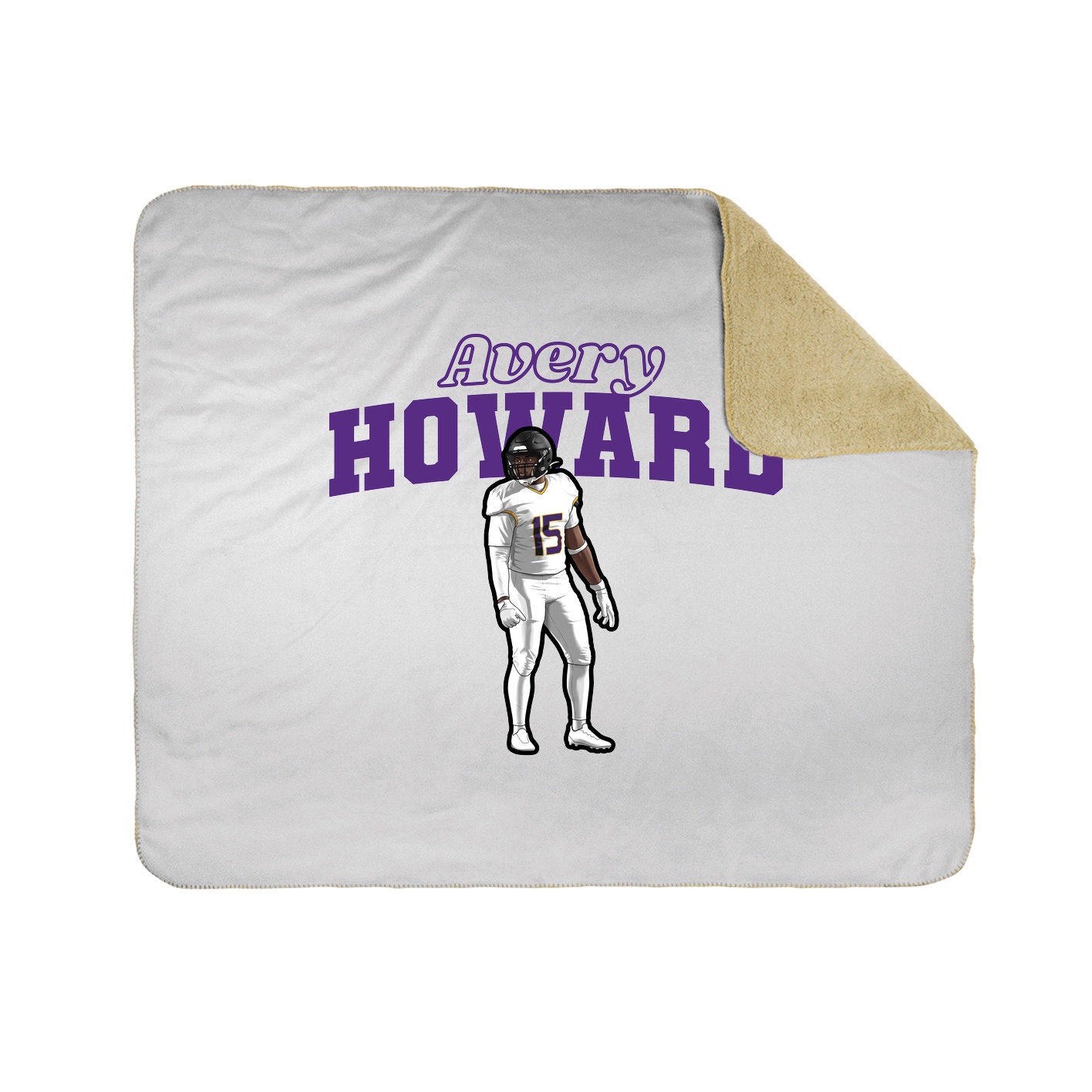 Throw Blanket — Name Arch in White