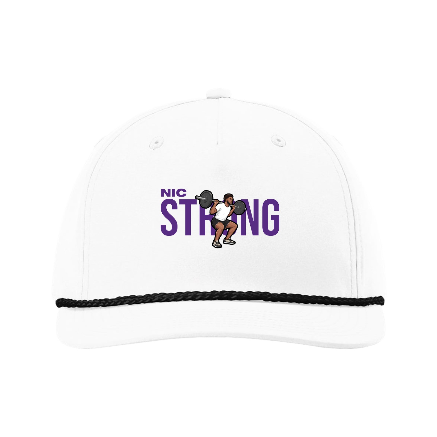 Five-Panel Classic Rope Cap — Player Name in White