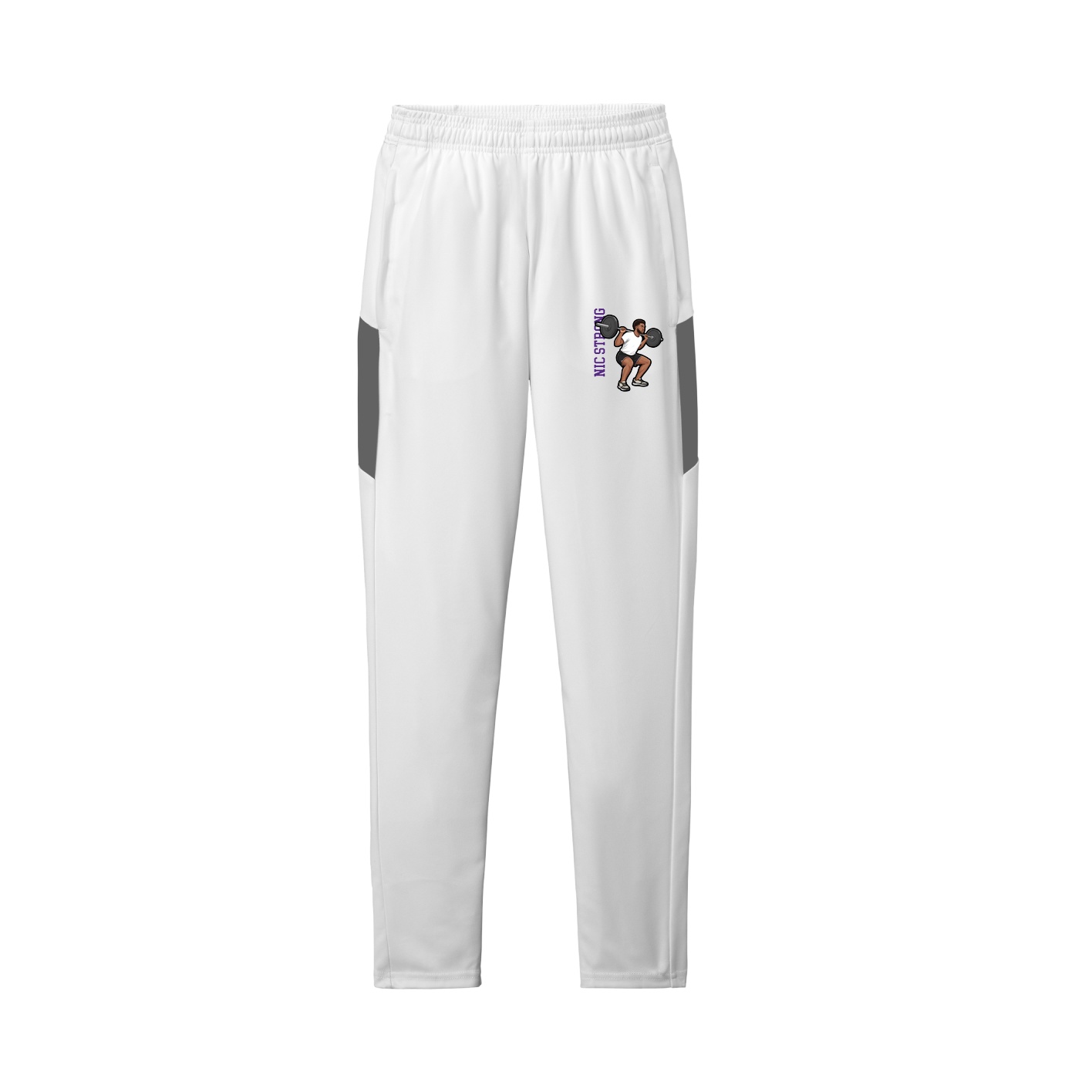 Team Travel Pant — Name Vertical in White/Grey