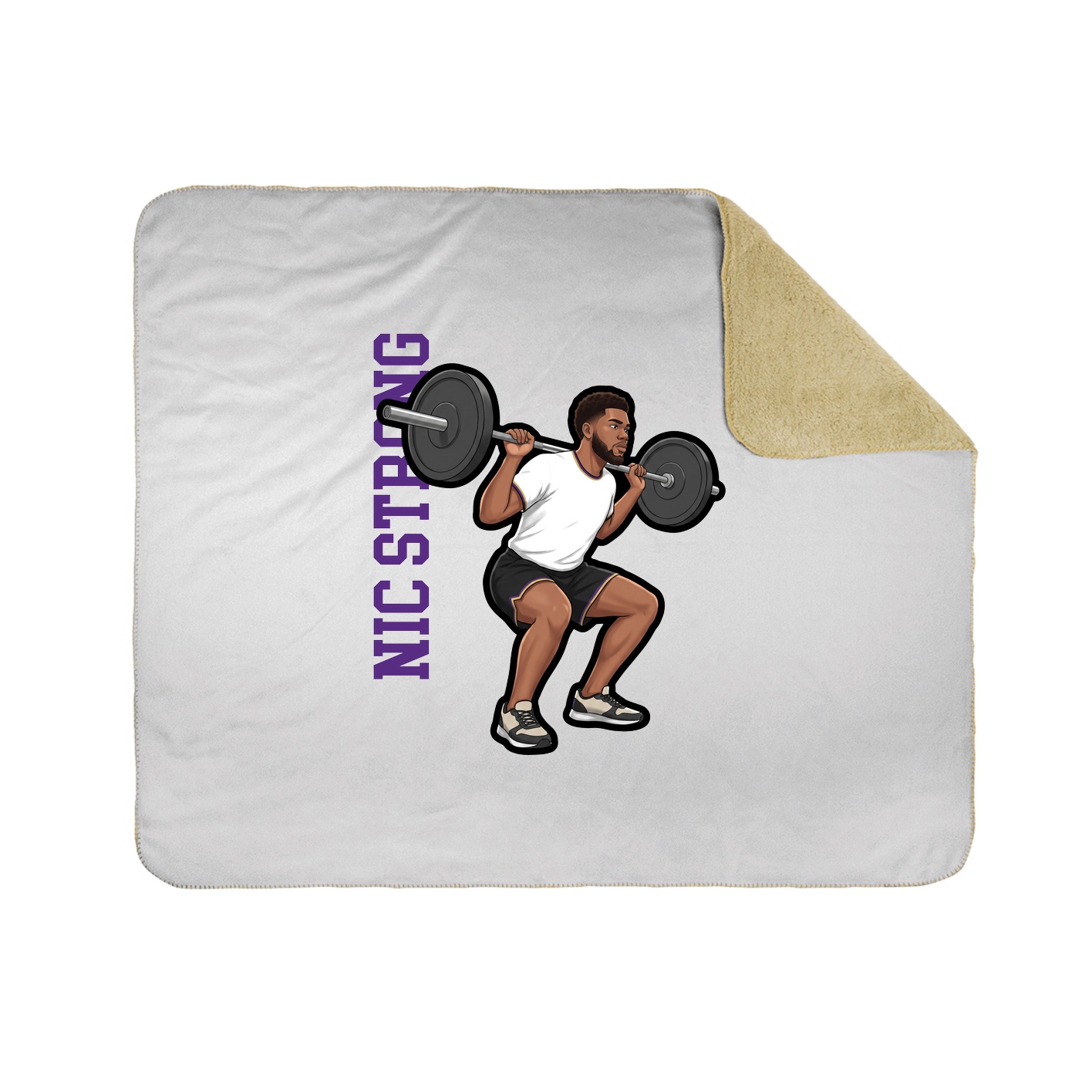 Throw Blanket — Name Vertical in White