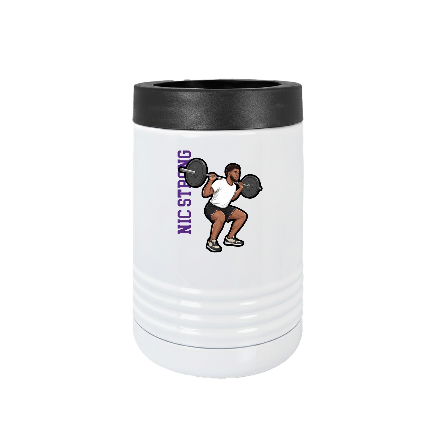 Beverage Holder — Name Vertical in White