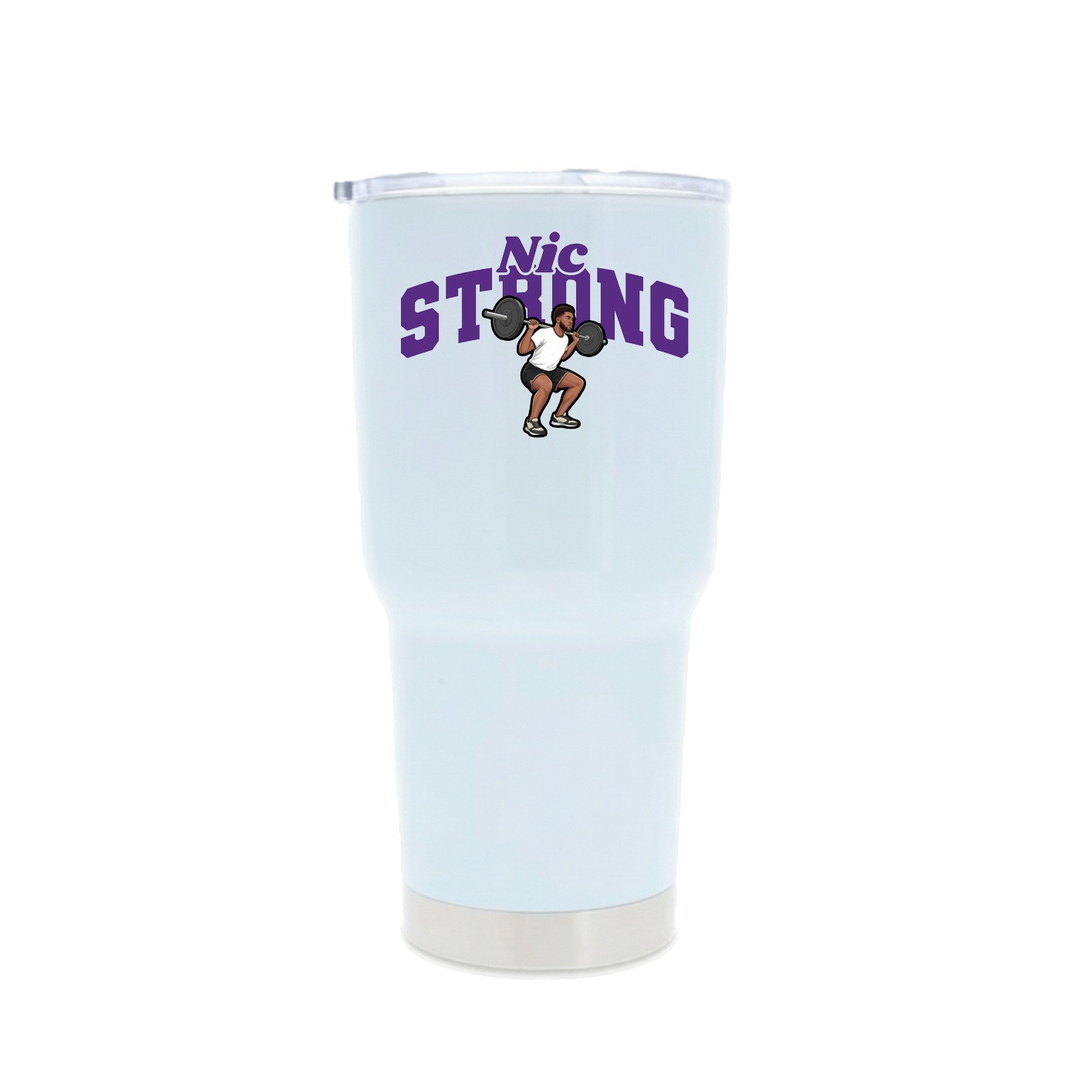 30oz Stainless Steel Tumbler — Signature Arch in White