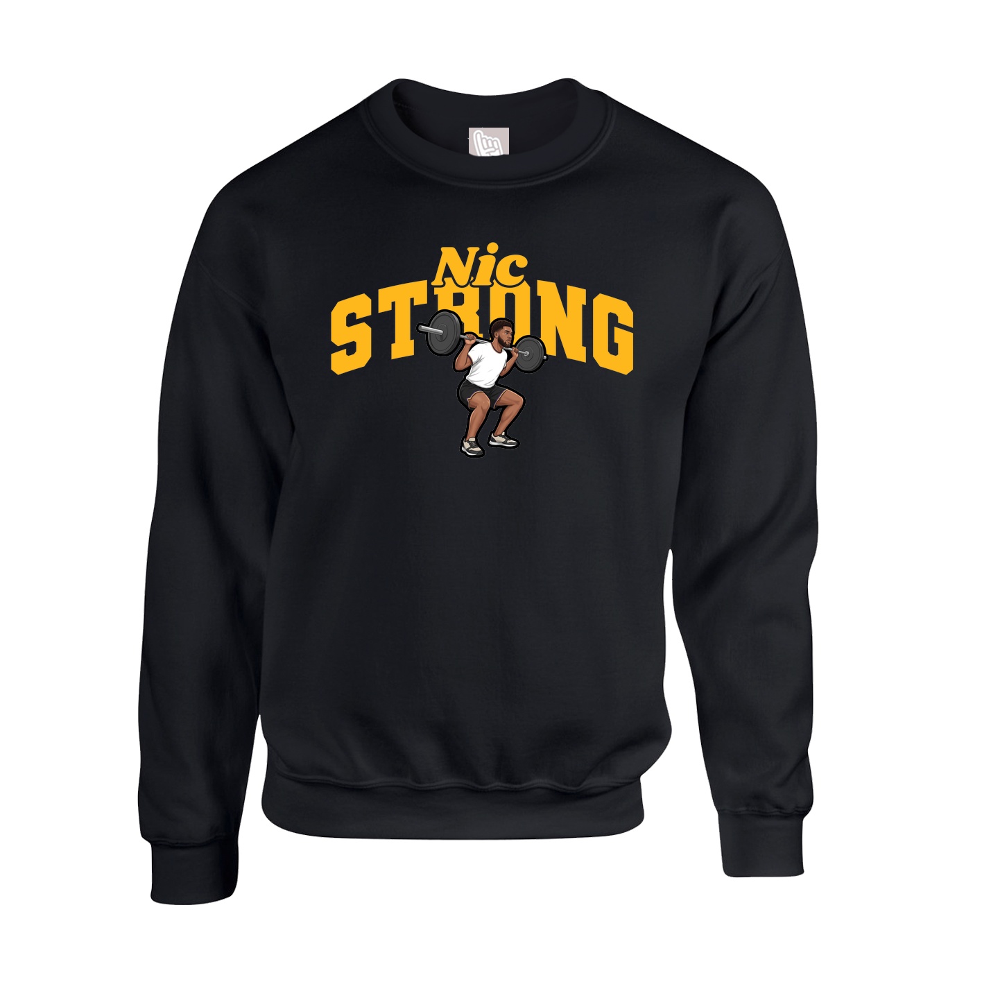 Fleece Crew — Signature Arch in Black