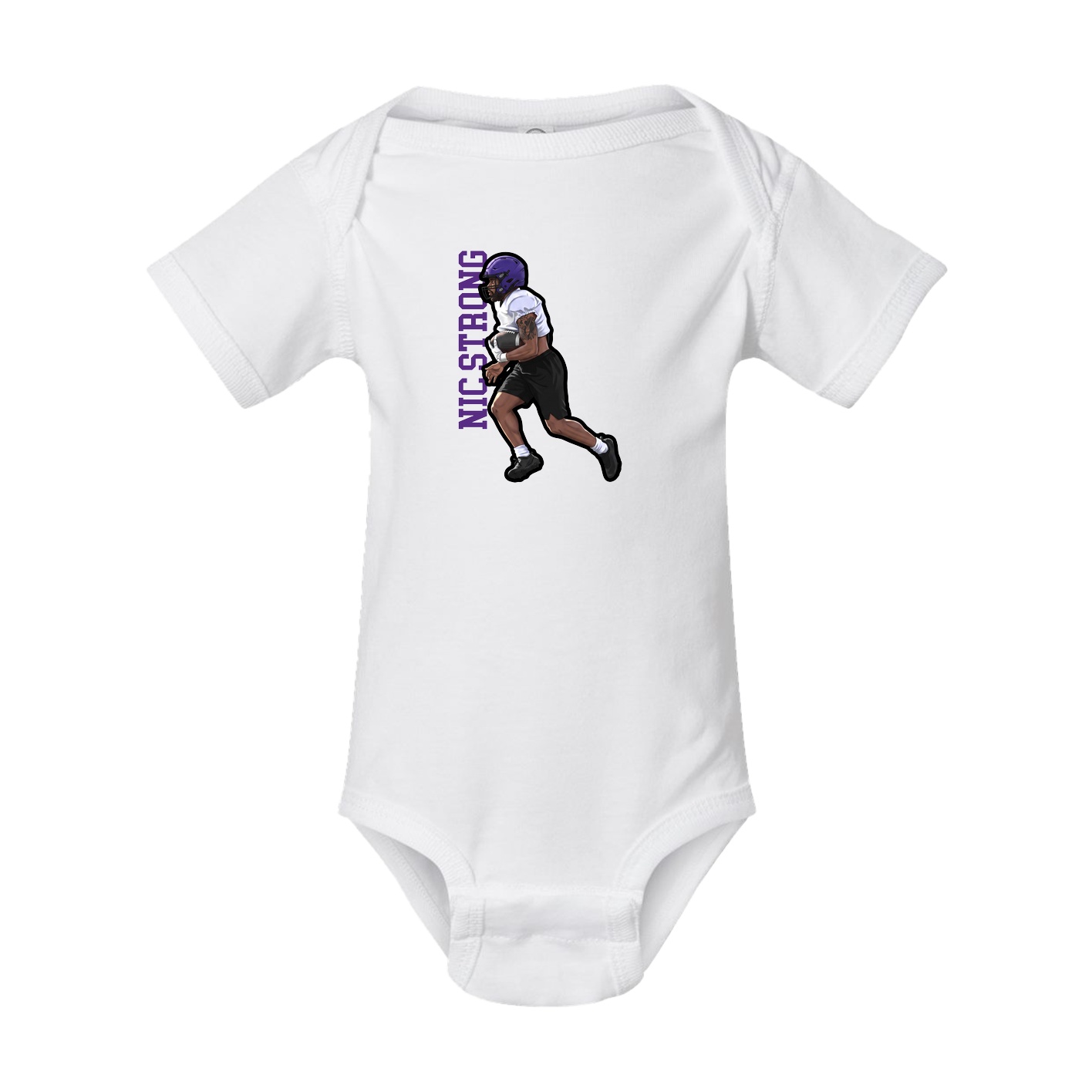 Baby Onesie — Name Vertical in White