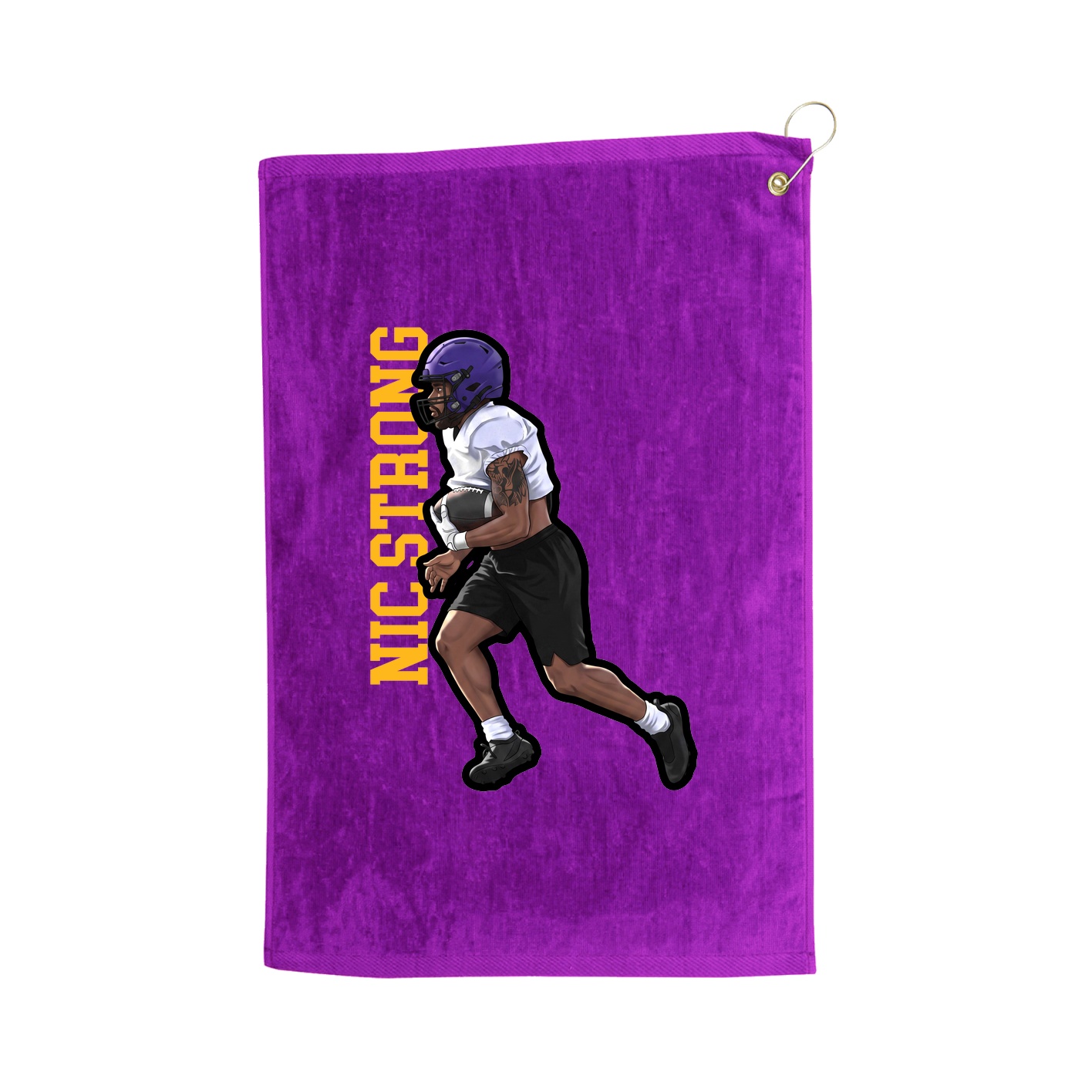 Golf Towel — Name Vertical in Purple