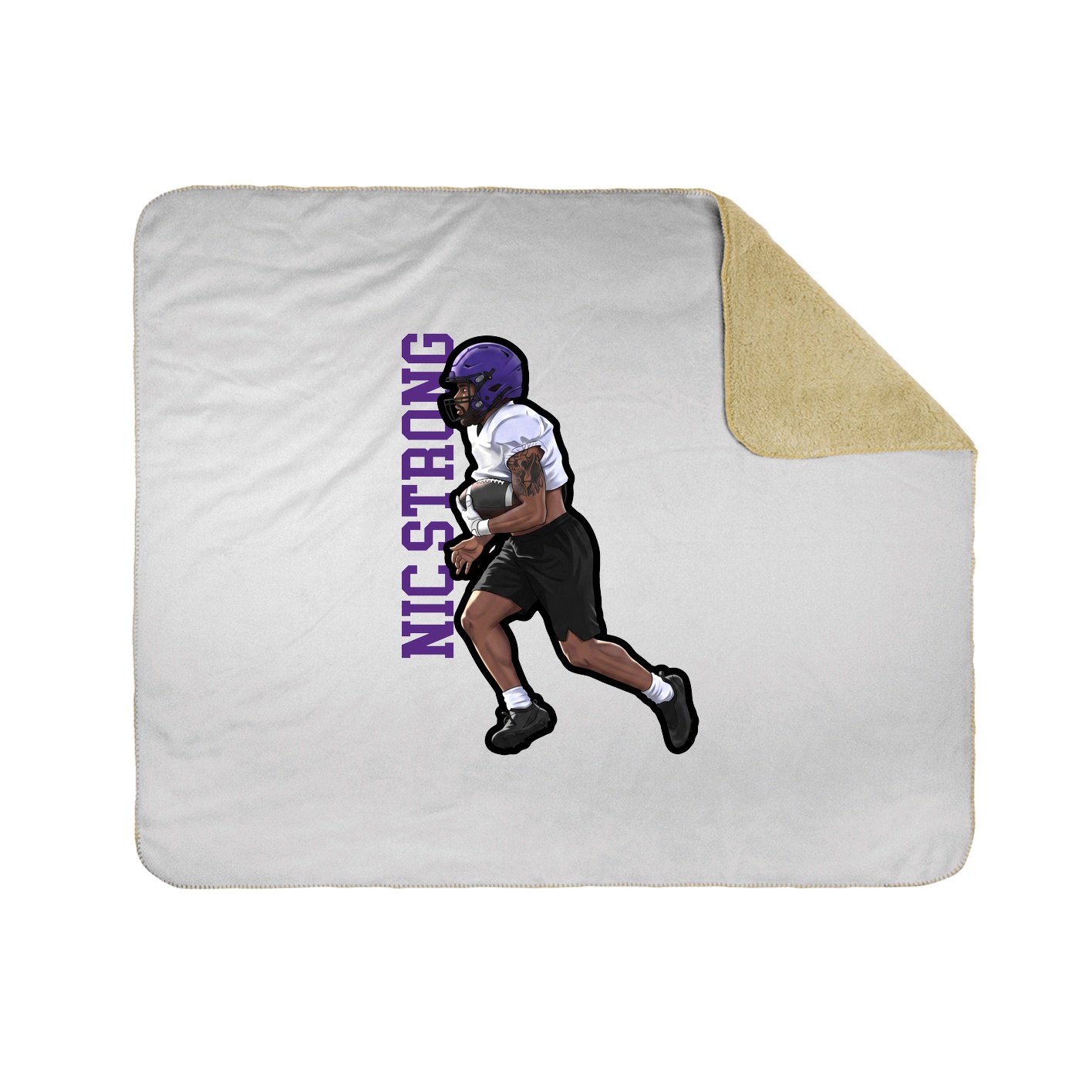 Throw Blanket — Name Vertical in White