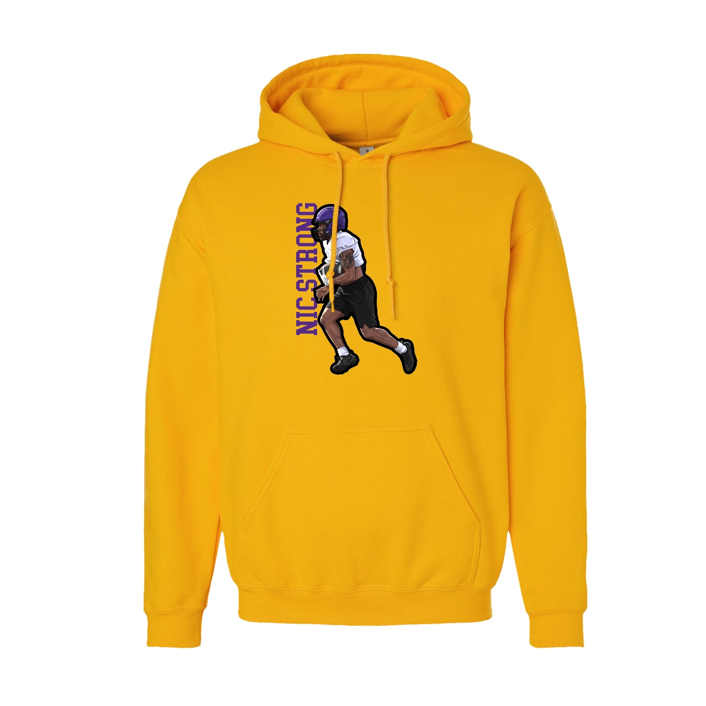 Hoodie — Name Vertical in Gold
