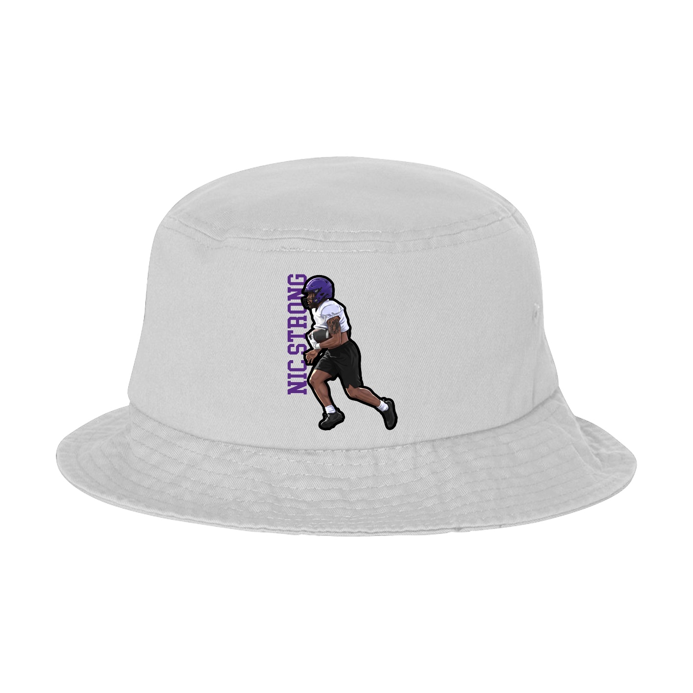 Bucket Cap — Name Vertical in White