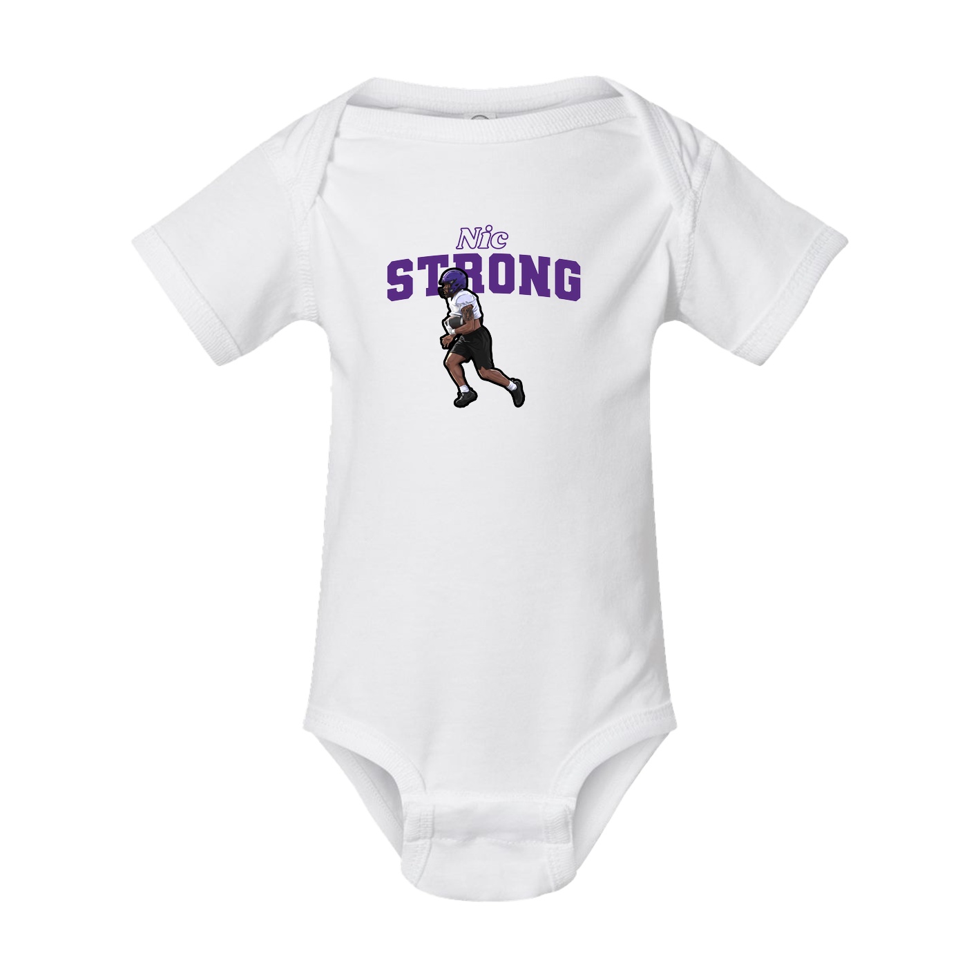 Baby Onesie — Name Arch in White