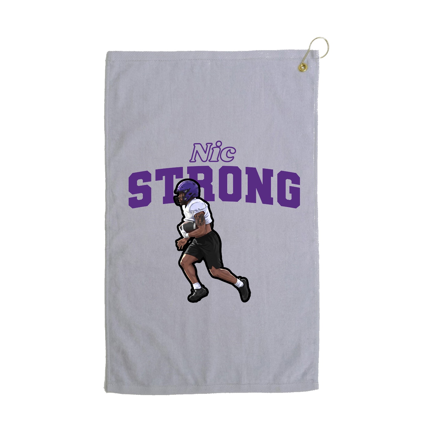 Golf Towel — Name Arch in Grey
