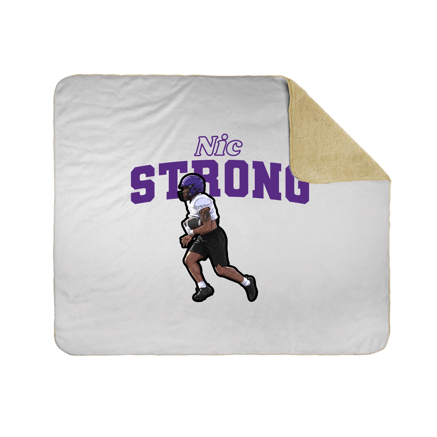 Throw Blanket — Name Arch in White
