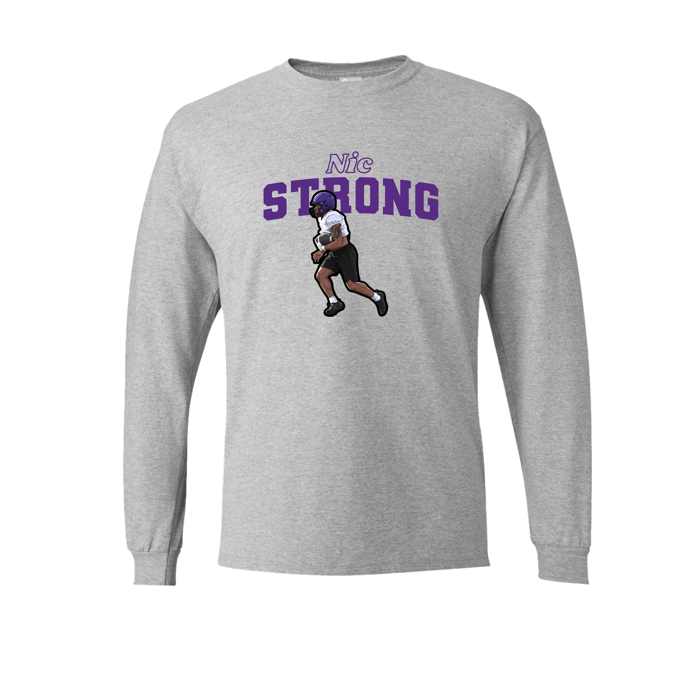 Long Sleeve Tee — Name Arch in Grey