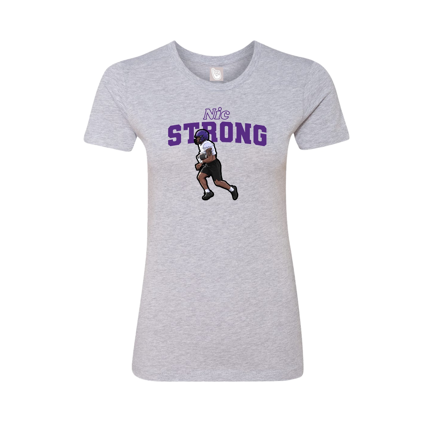Fitted Women's Tee — Name Arch in Grey