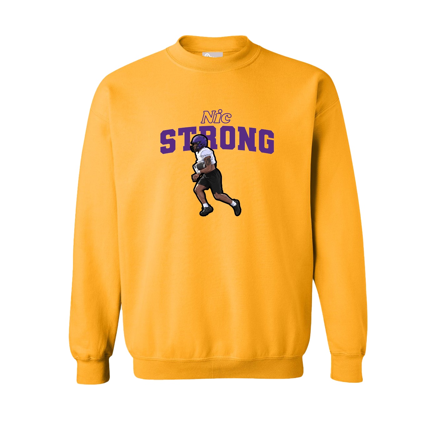 Fleece Crew — Name Arch in Gold