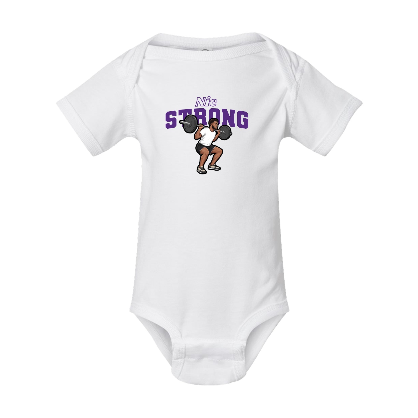 Baby Onesie — Name Arch in White