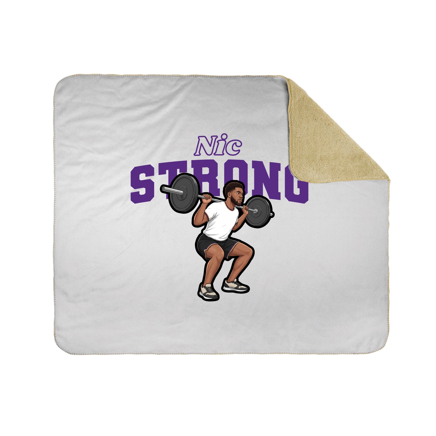 Throw Blanket — Name Arch in White