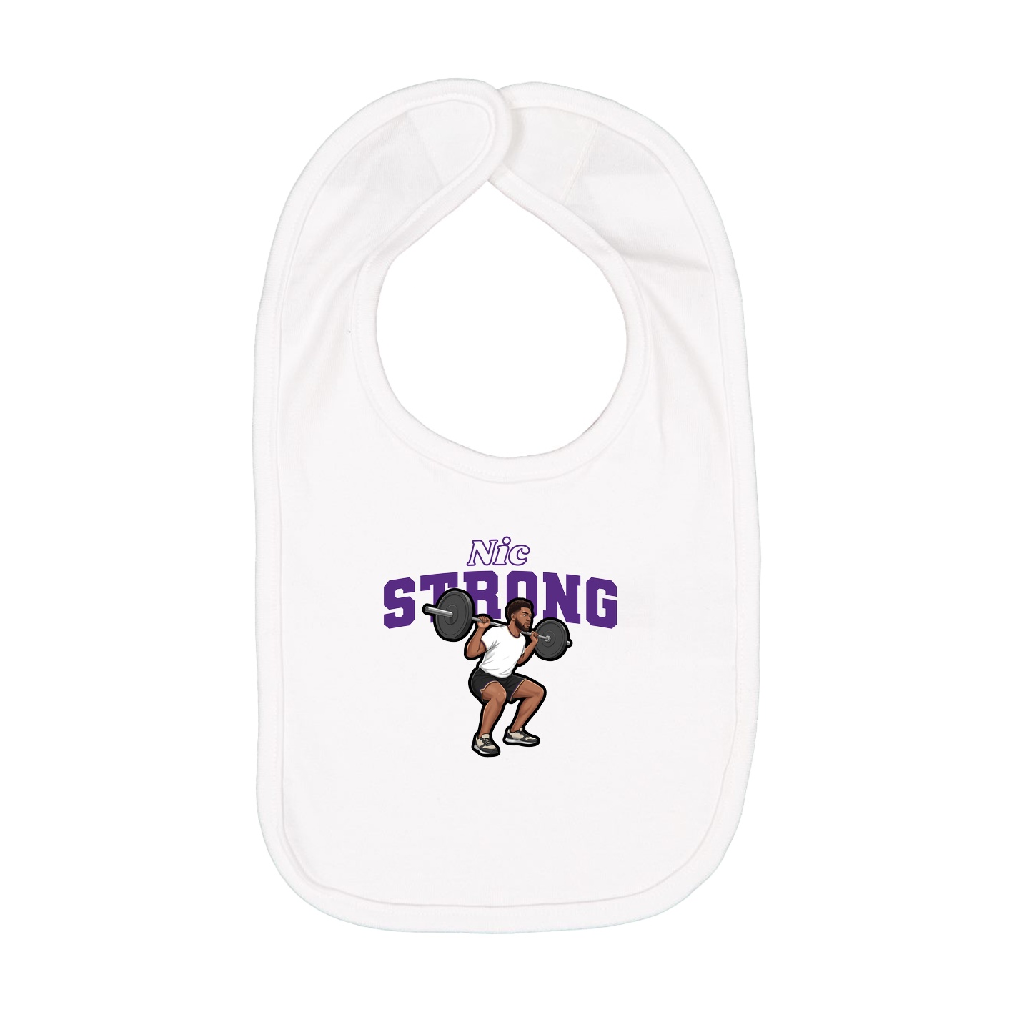 Infant Bib — Name Arch in White