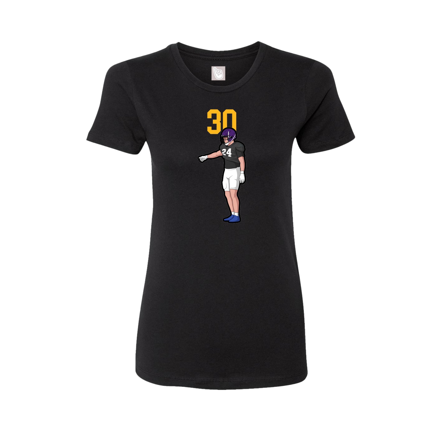 Fitted Women's Tee — Number Top in Black