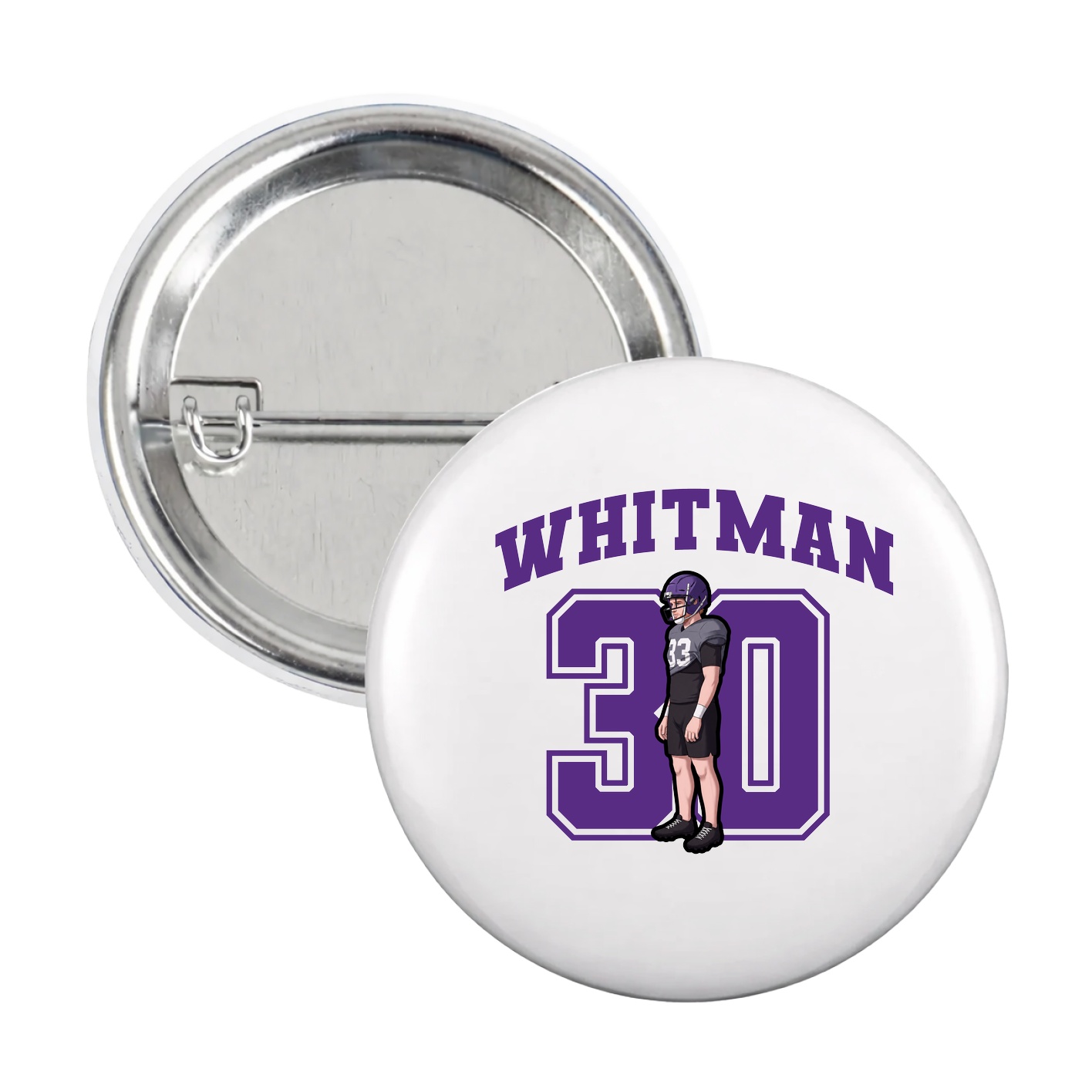 Game Day Button — Number in White