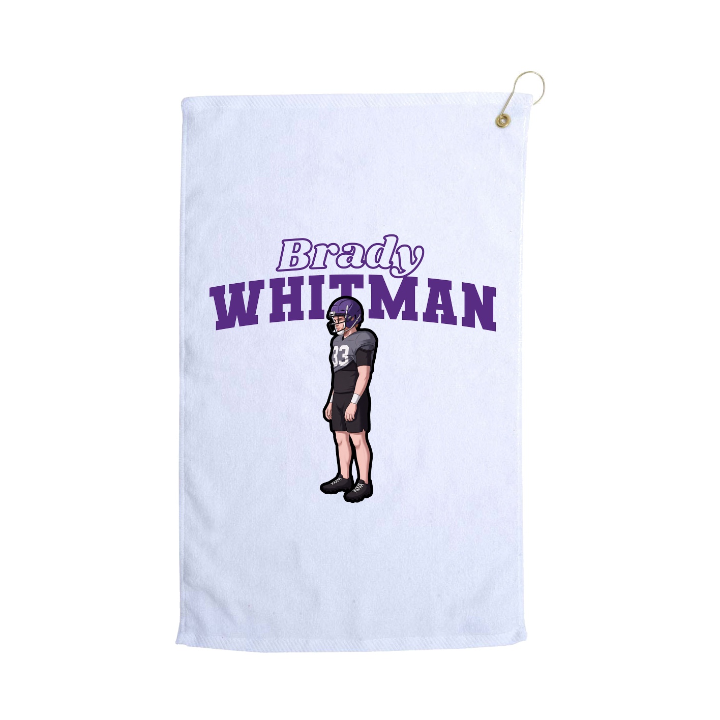 Golf Towel — Name Arch in White