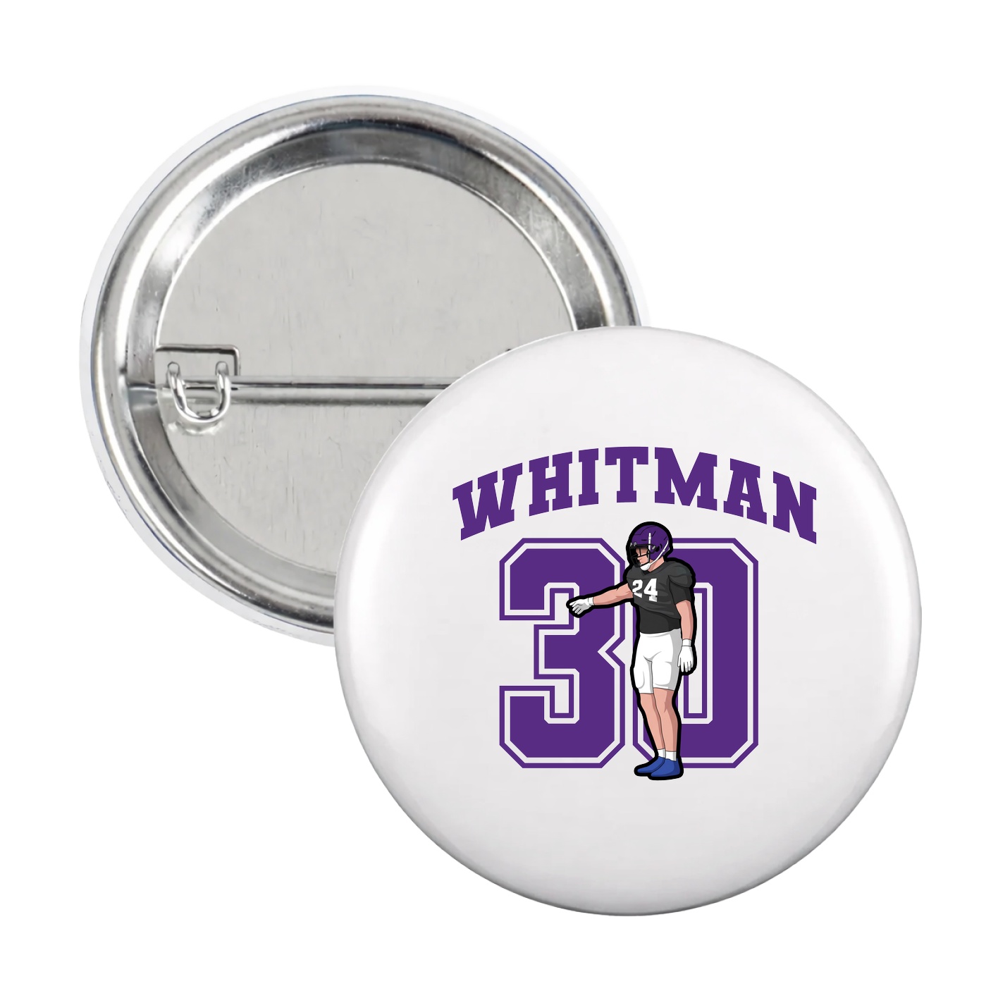 Game Day Button — Number in White