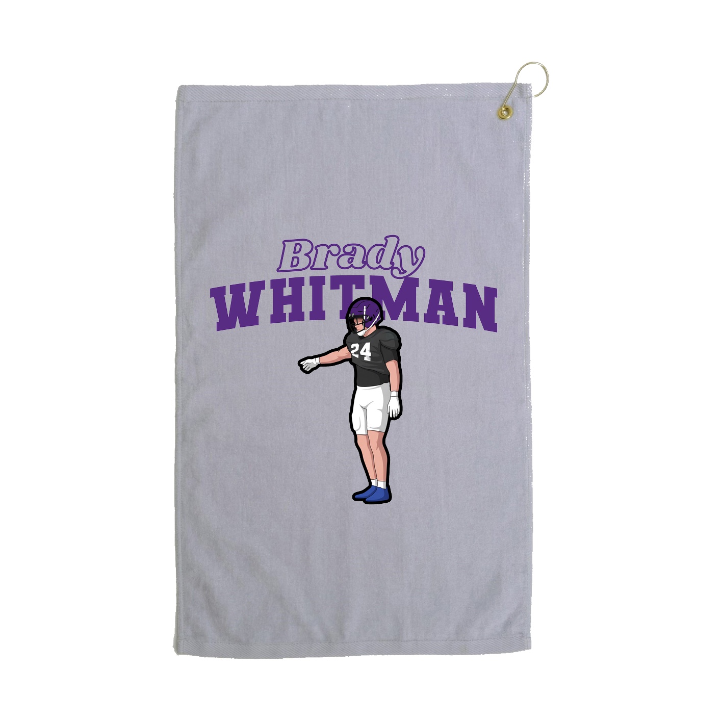Golf Towel — Name Arch in Grey