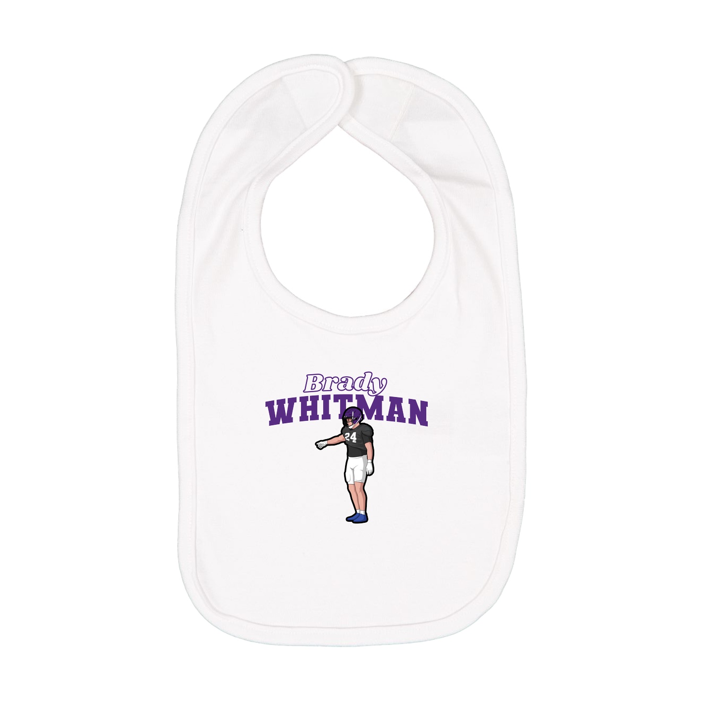 Infant Bib — Name Arch in White