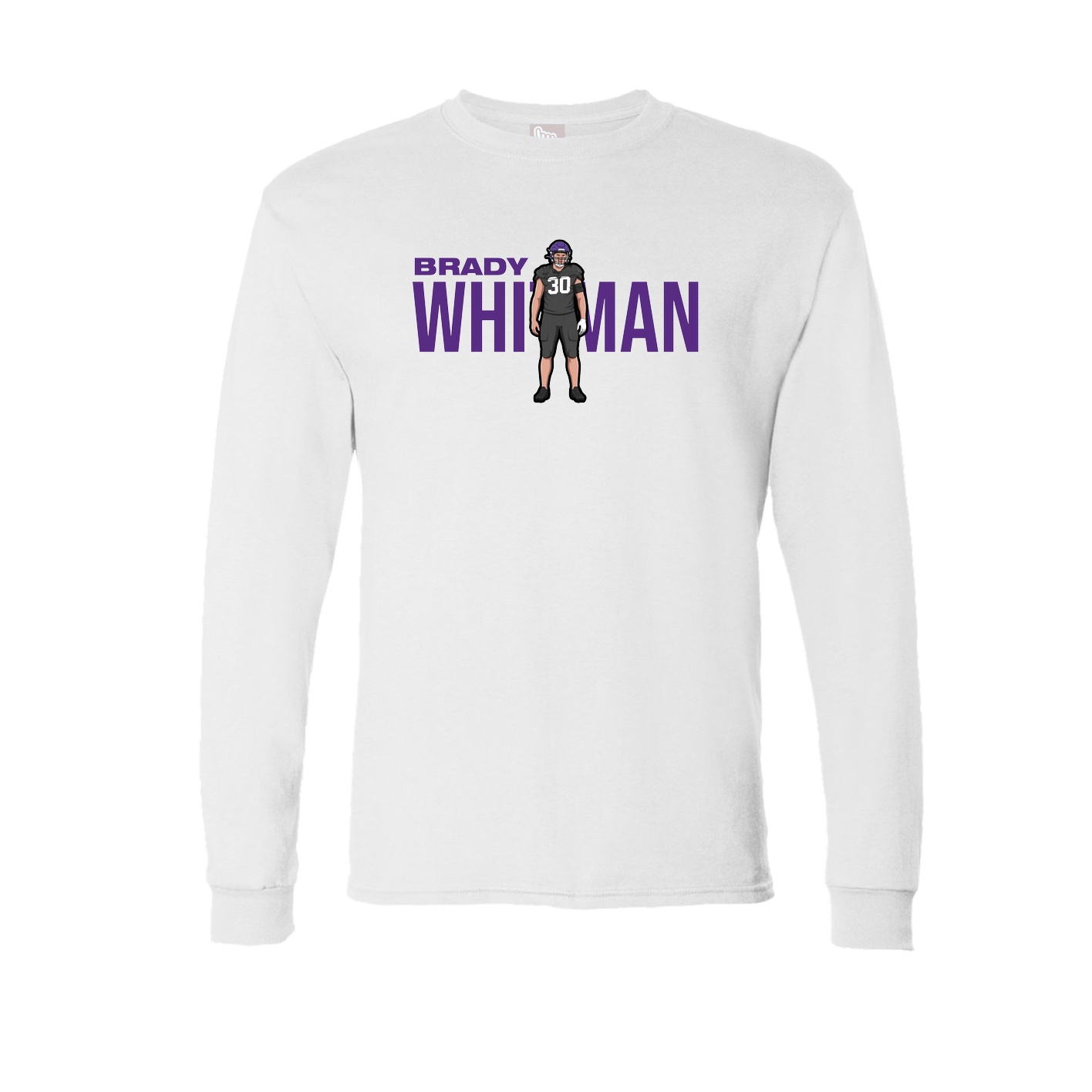 Long Sleeve Tee — Player Name in White