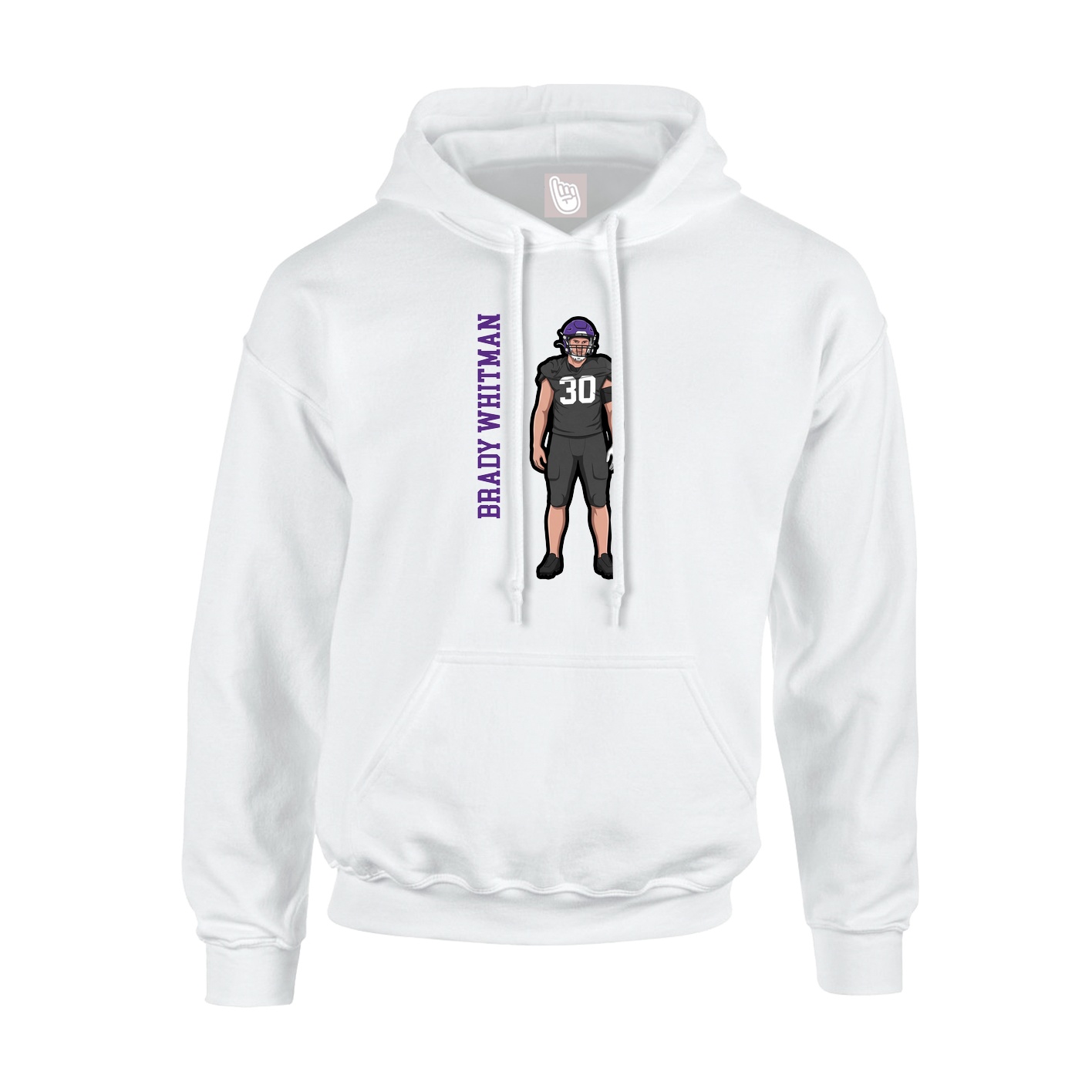 Hoodie — Name Vertical in White