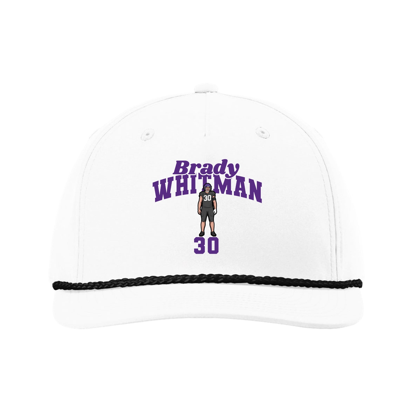 Five-Panel Classic Rope Cap — Signature Arch in White