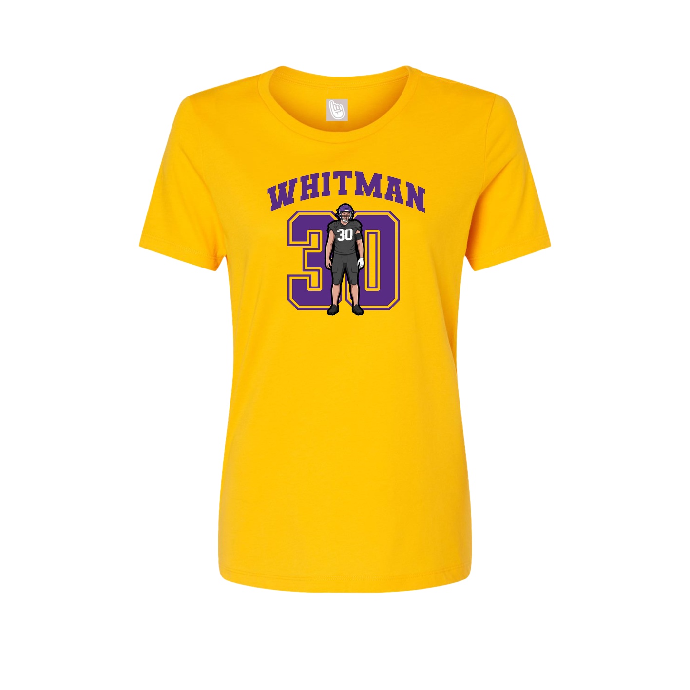 Fitted Women's Tee — Number in Gold
