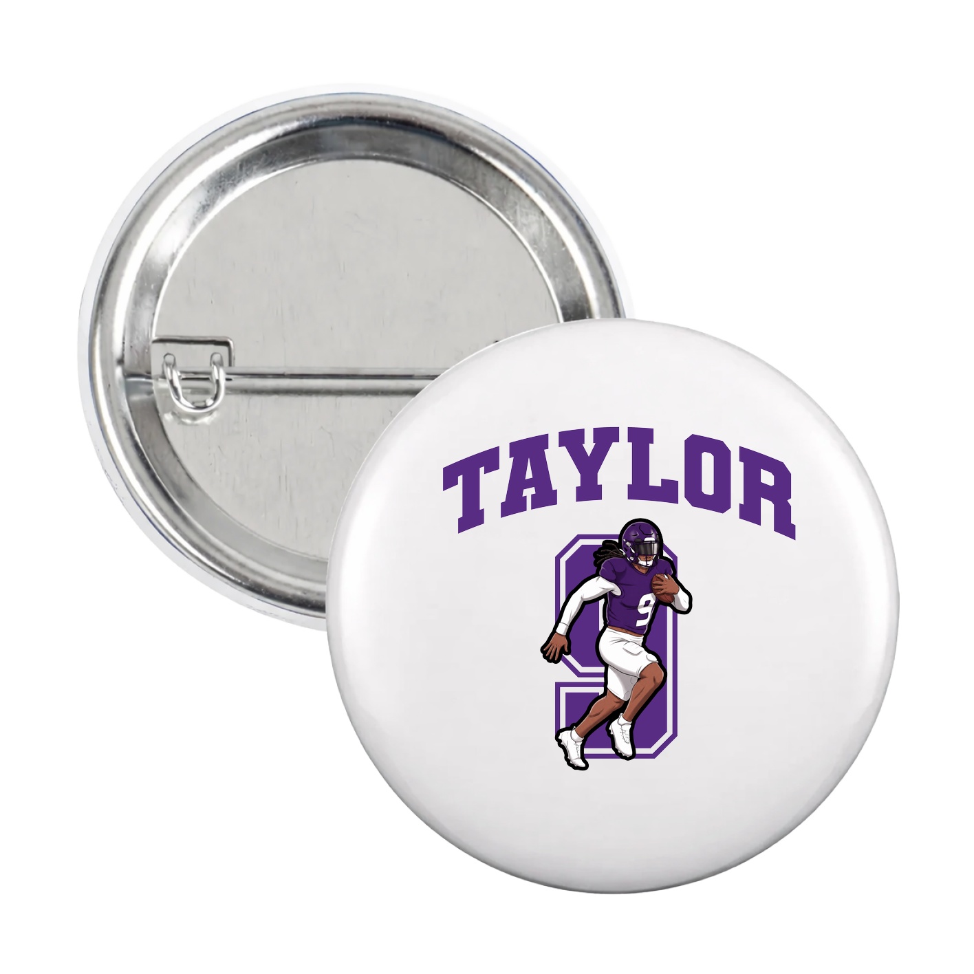 Game Day Button — Number in White