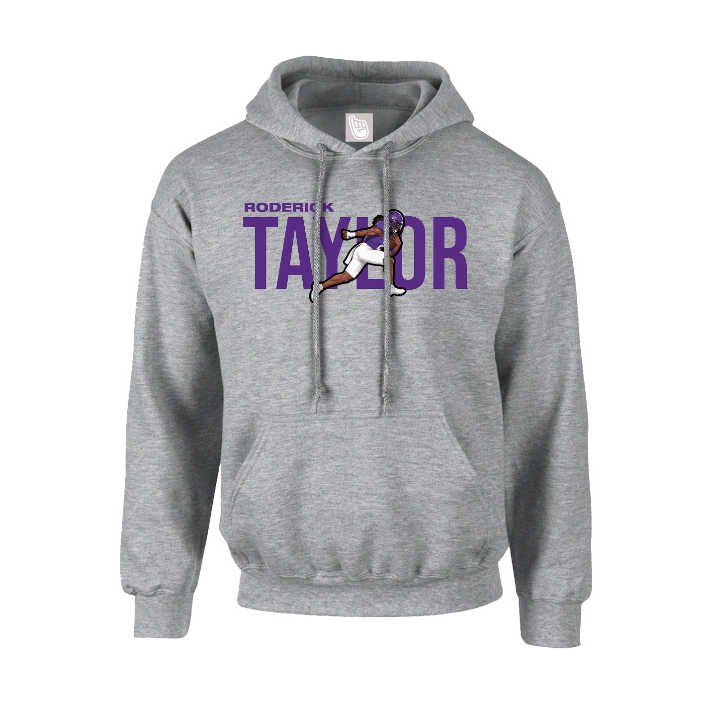Youth Hoodie — Player Name in Grey