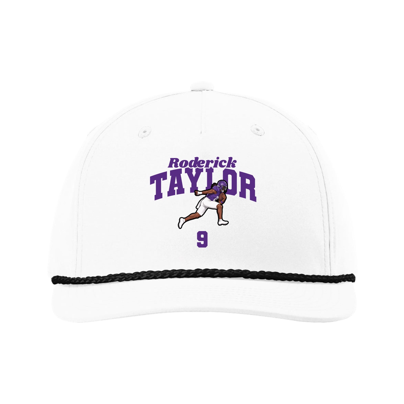 Five-Panel Classic Rope Cap — Signature Arch in White