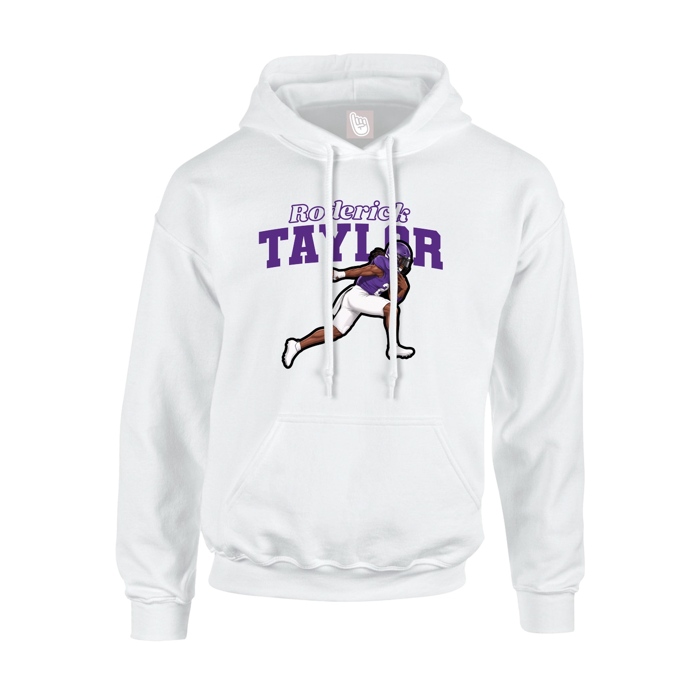 Youth Hoodie — Name Arch in White