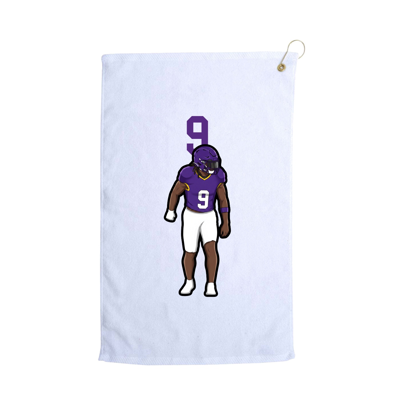 Golf Towel — Number Top in White