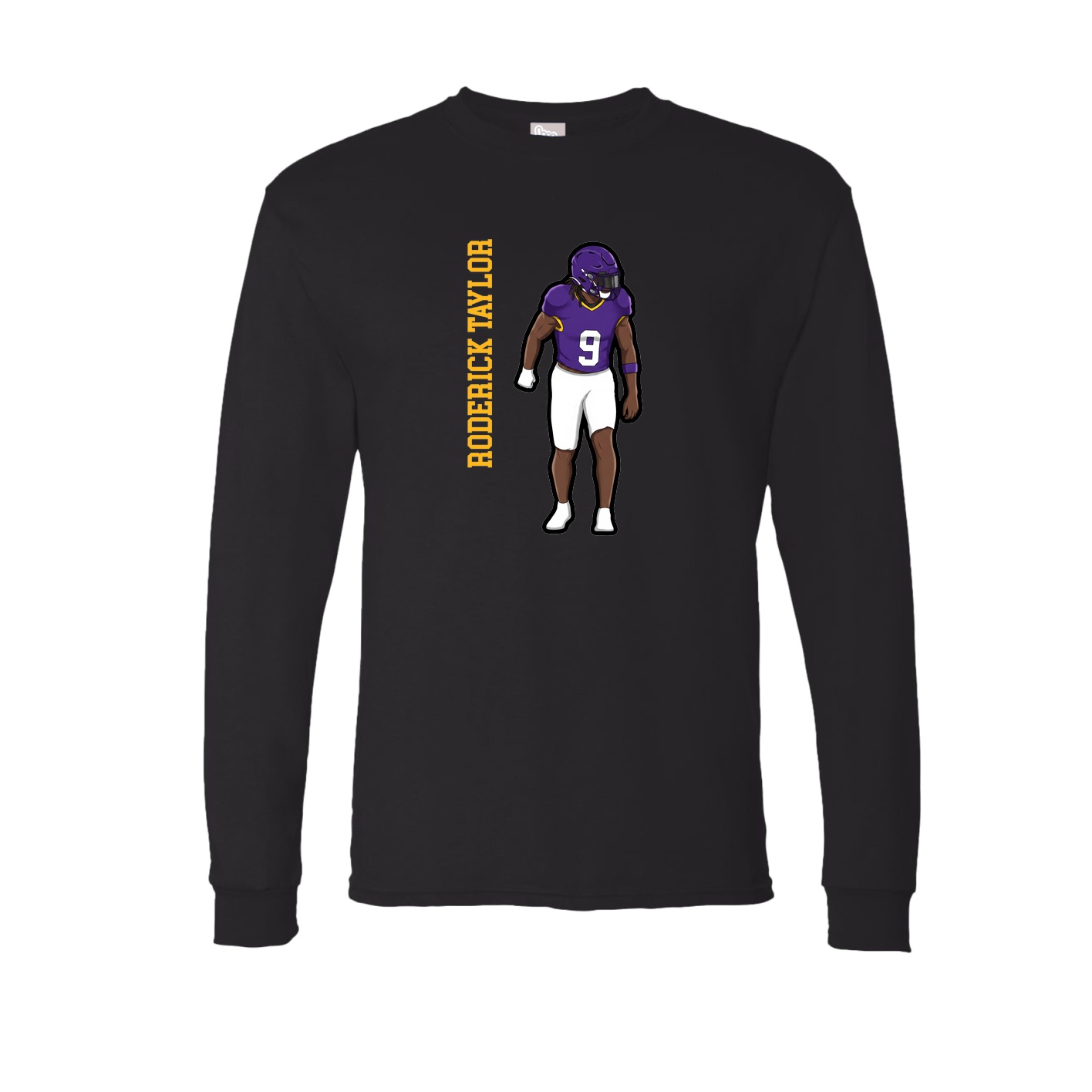 Long Sleeve Tee — Name Vertical in Black