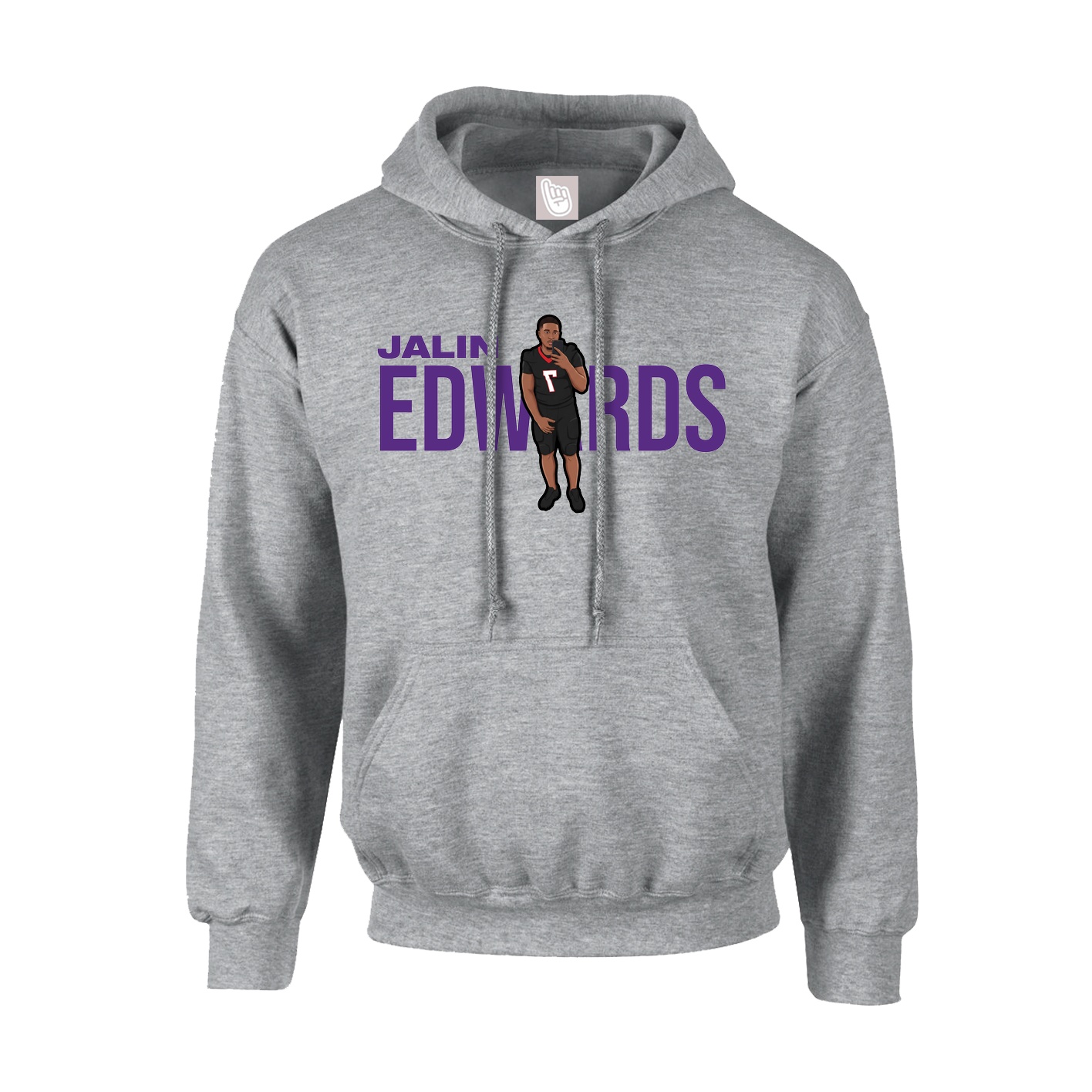 Hoodie — Player Name in Grey
