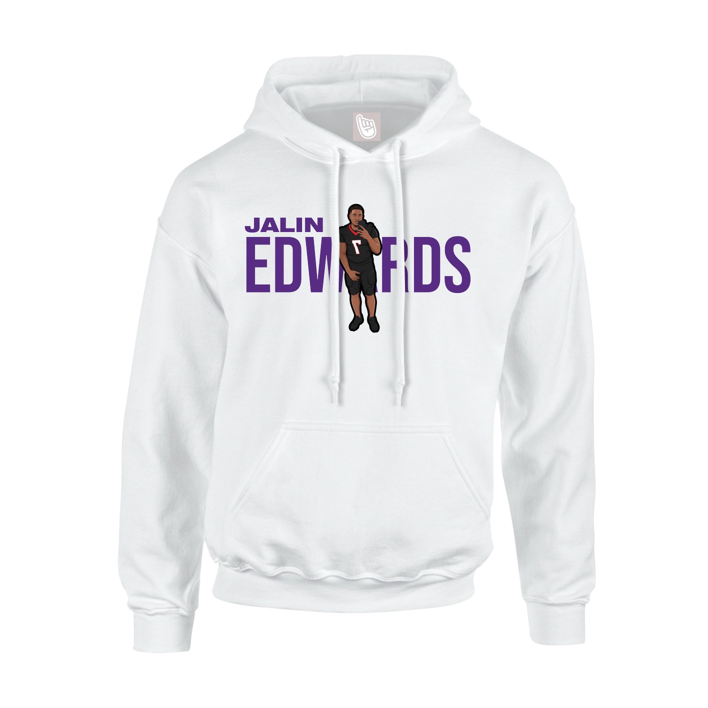 Youth Hoodie — Player Name in White