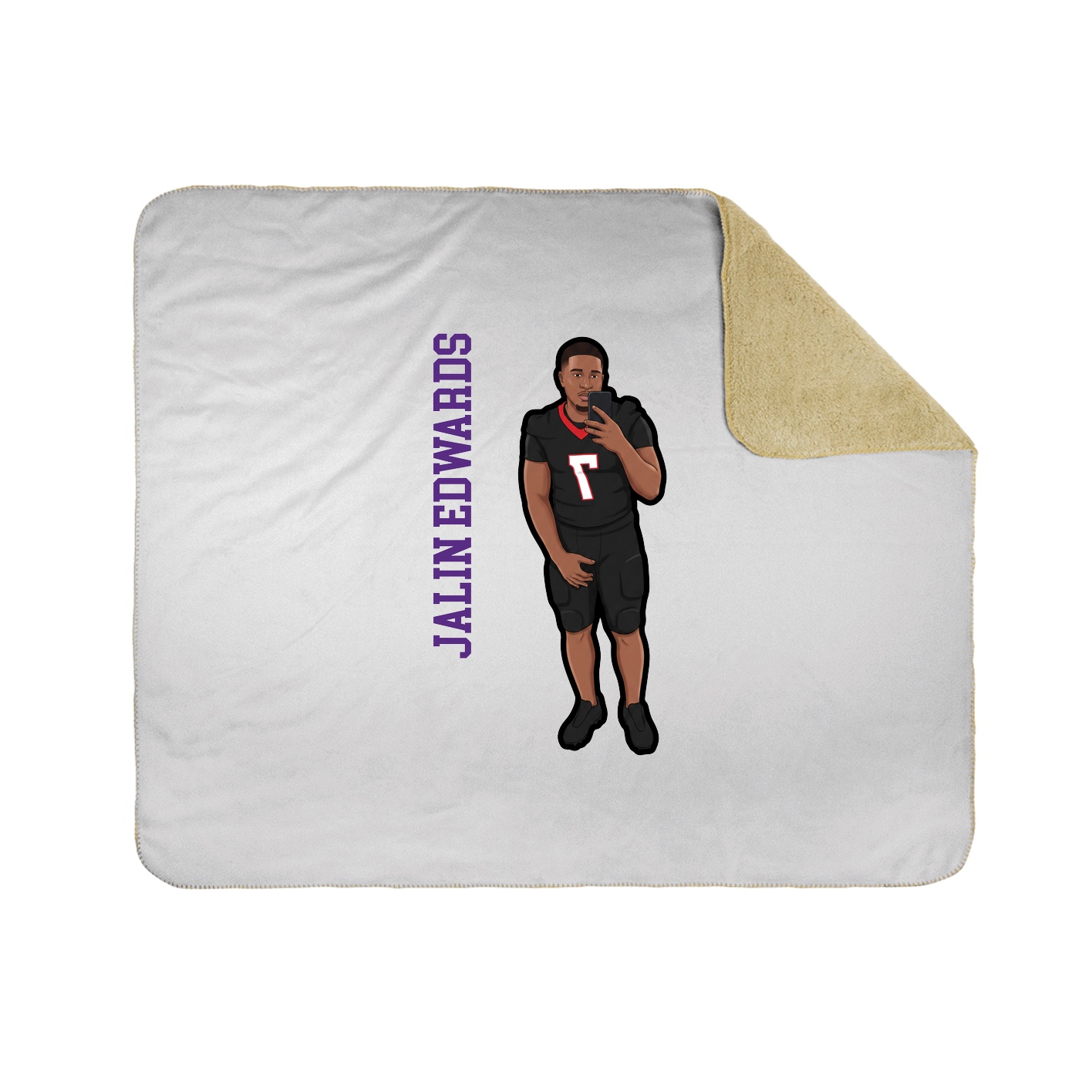 Throw Blanket — Name Vertical in White