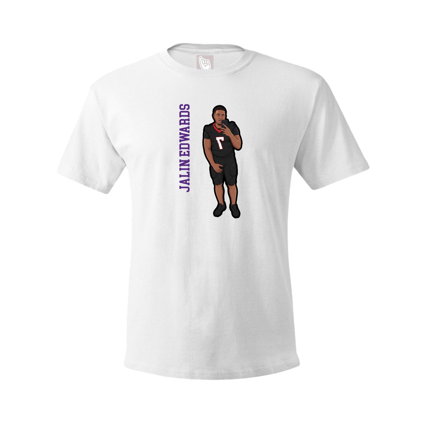 Tee — Name Vertical in White