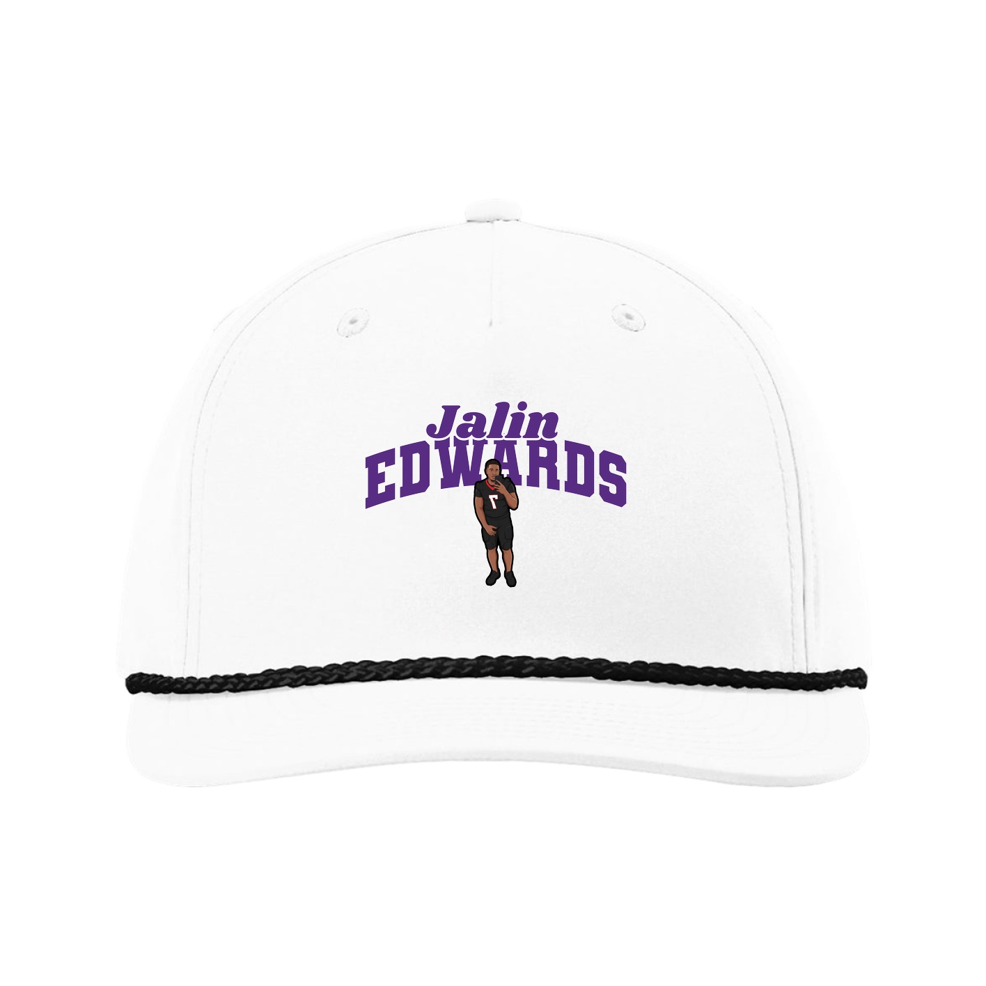 Five-Panel Classic Rope Cap — Signature Arch in White
