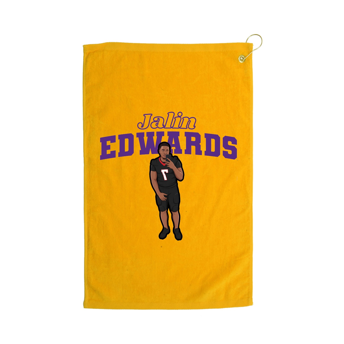Golf Towel — Name Arch in Gold