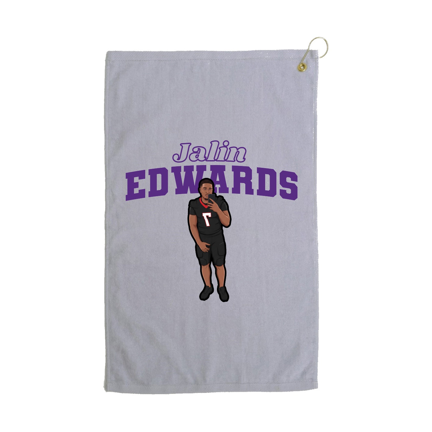 Golf Towel — Name Arch in Grey