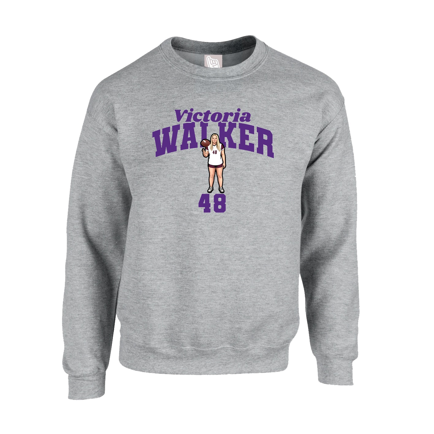 Fleece Crew — Signature Arch in Grey