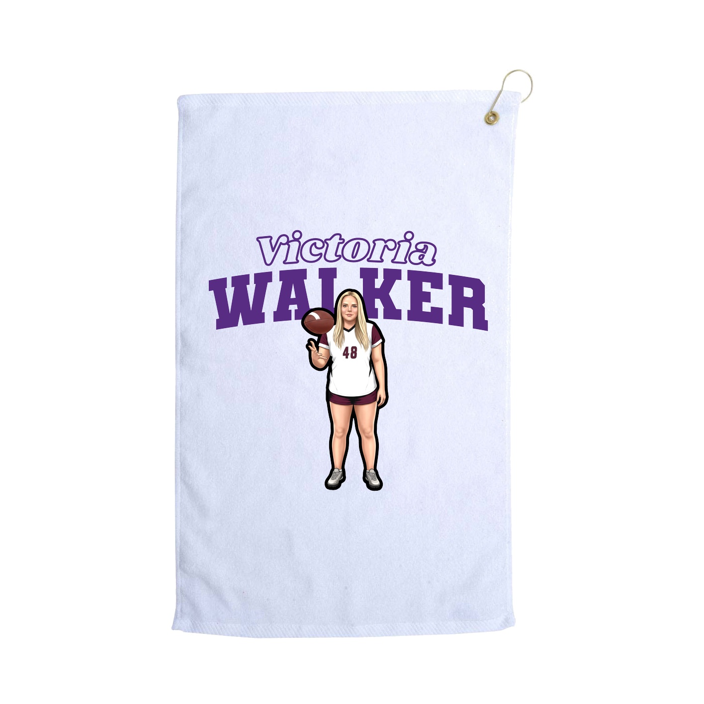Golf Towel — Name Arch in White