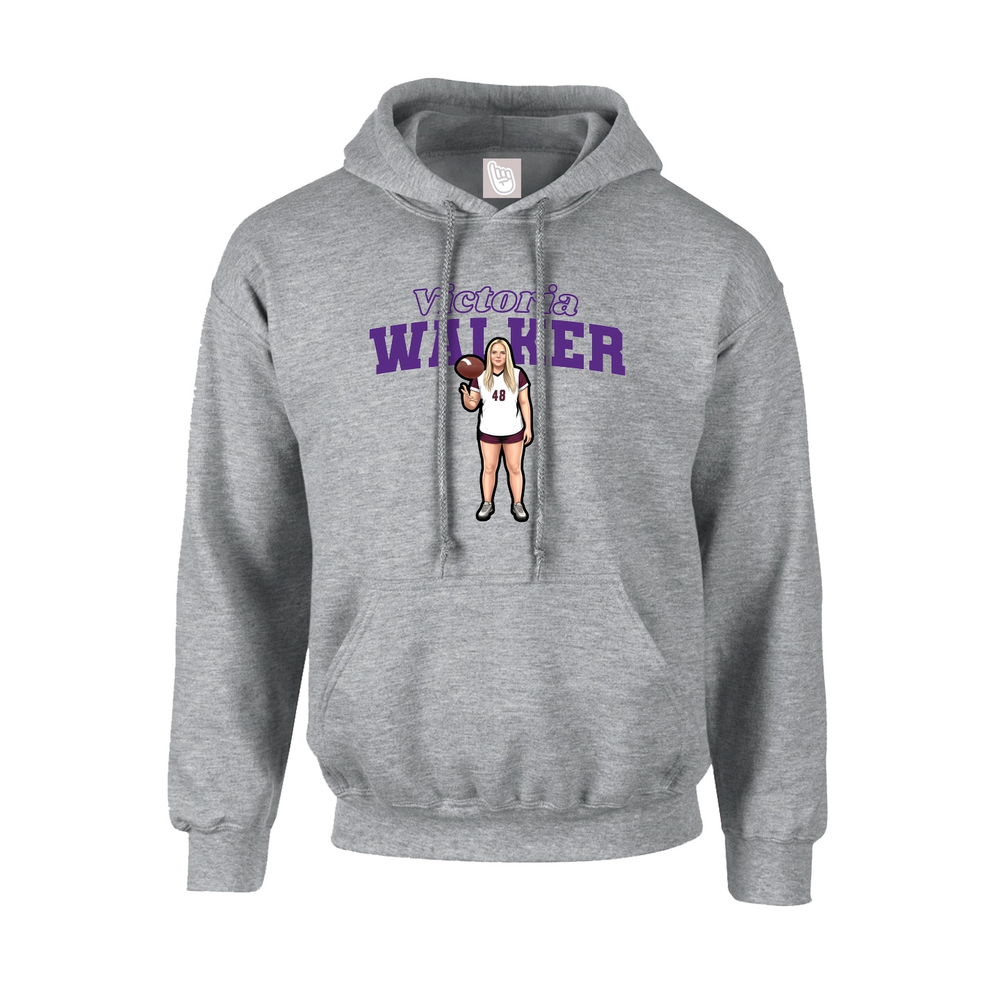 Hoodie — Name Arch in Grey