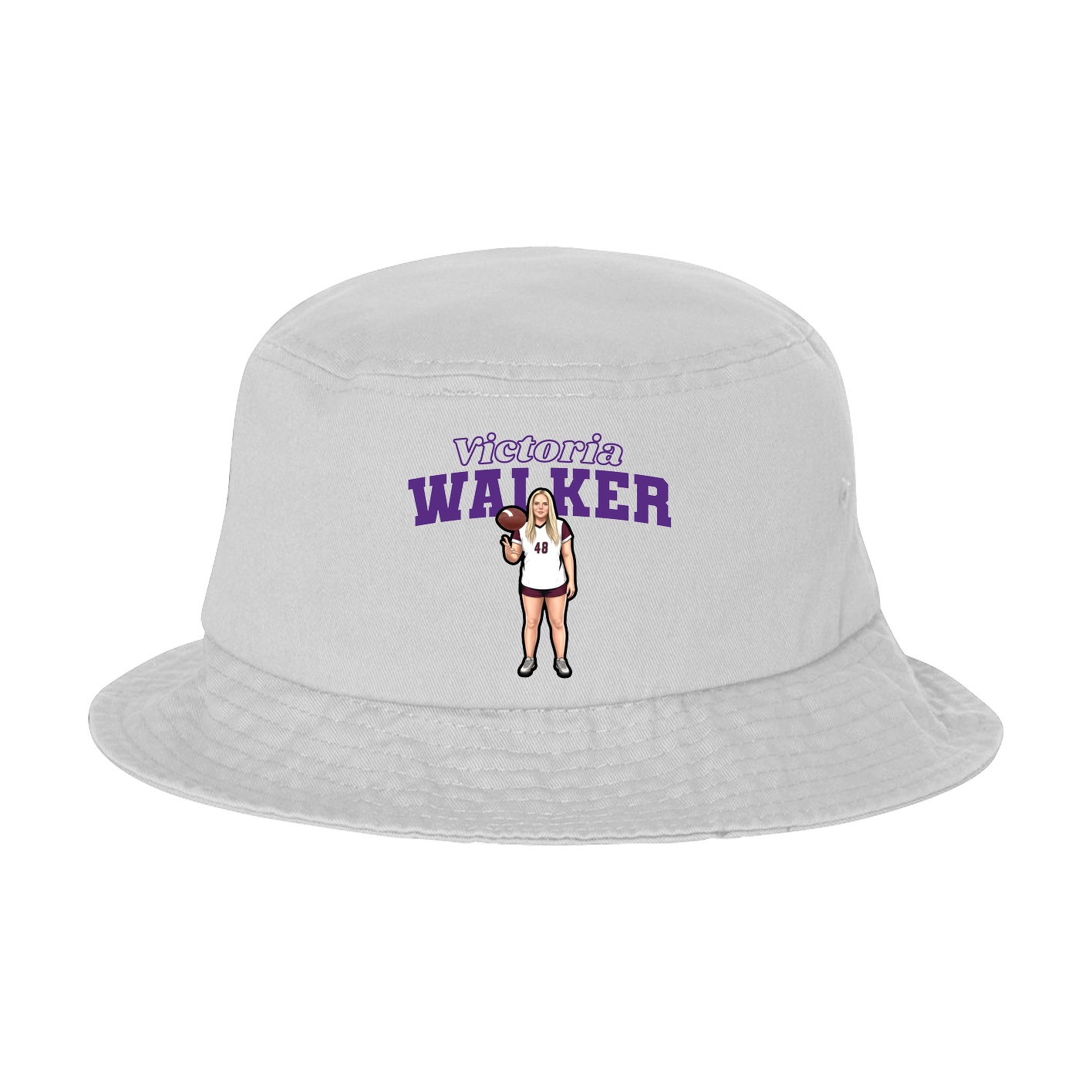 Bucket Cap — Name Arch in White