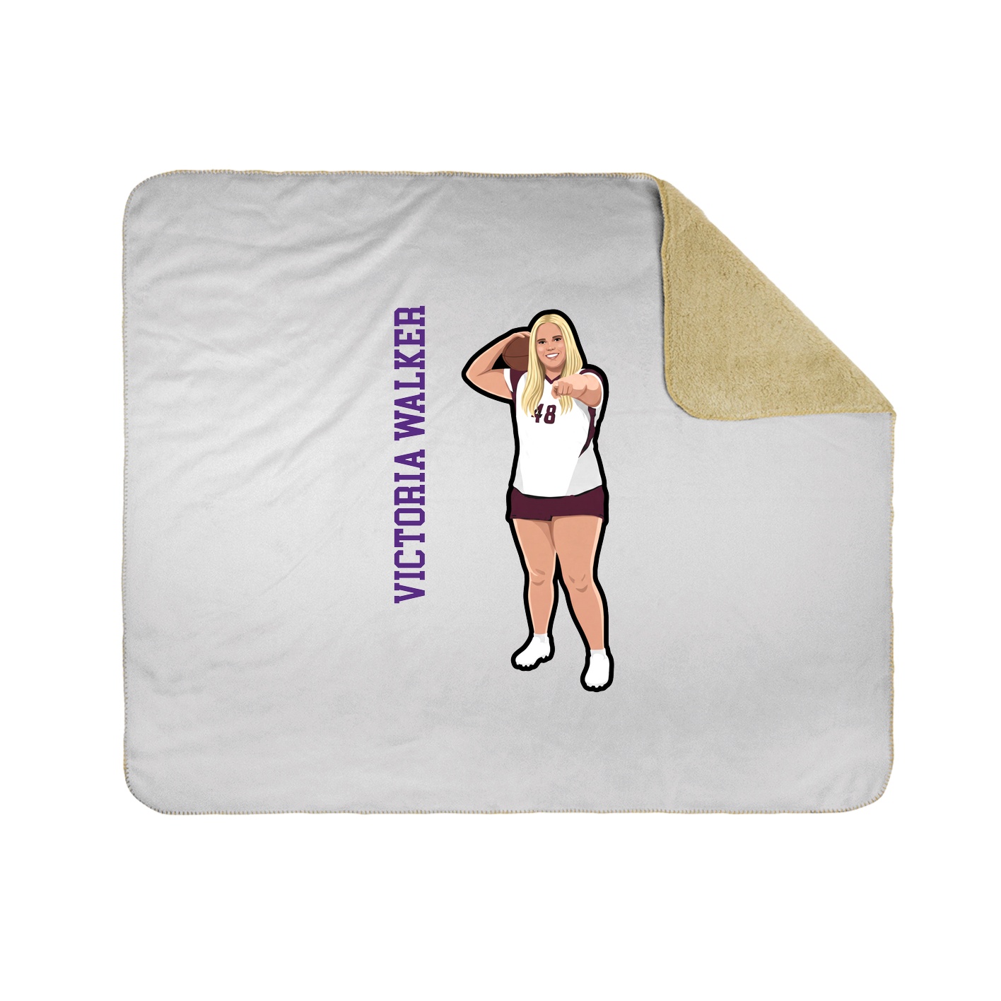 Throw Blanket — Name Vertical in White